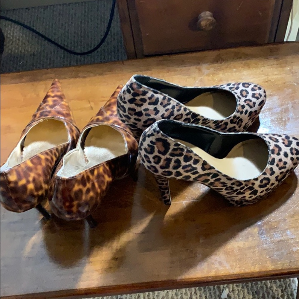 2 pair of Leopard print High Heels